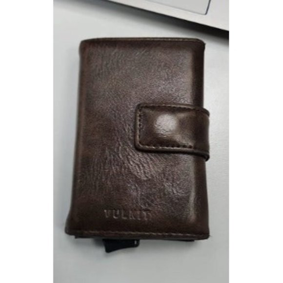 Pop Up Wallet, Genuine Leather Automatic Credit Card Holder Wallet RFID Blocking - Picture 1 of 2